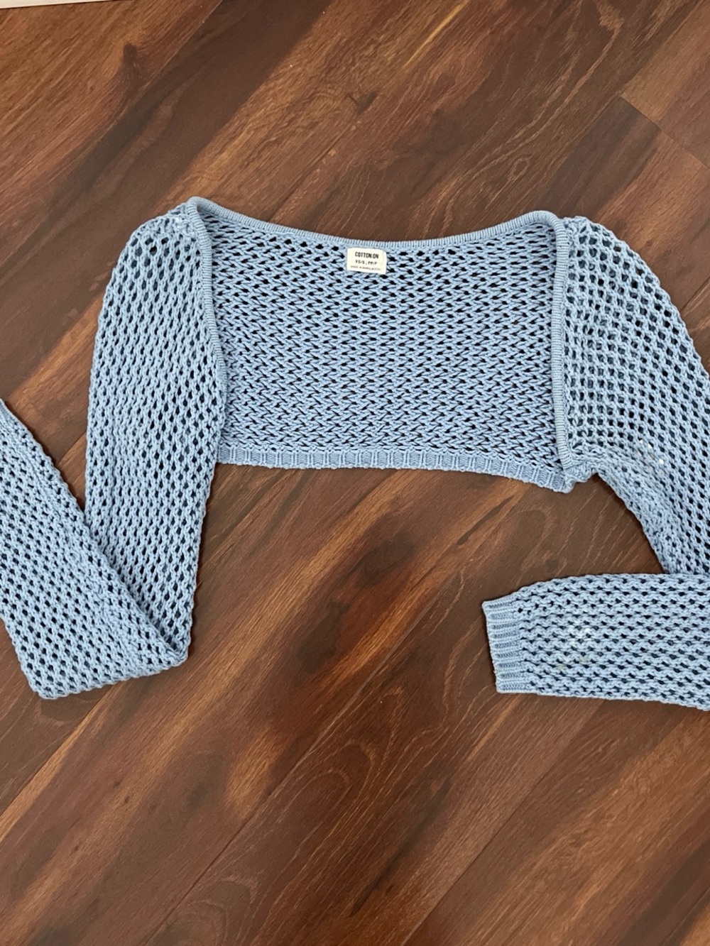 Cotton On Sky Blue Crochet Layering Top